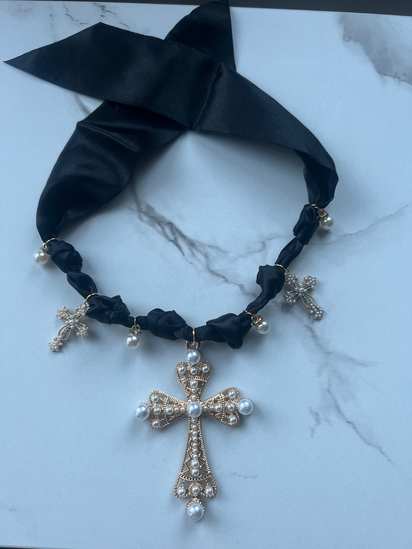 Cross & Pearls Boho Necklace