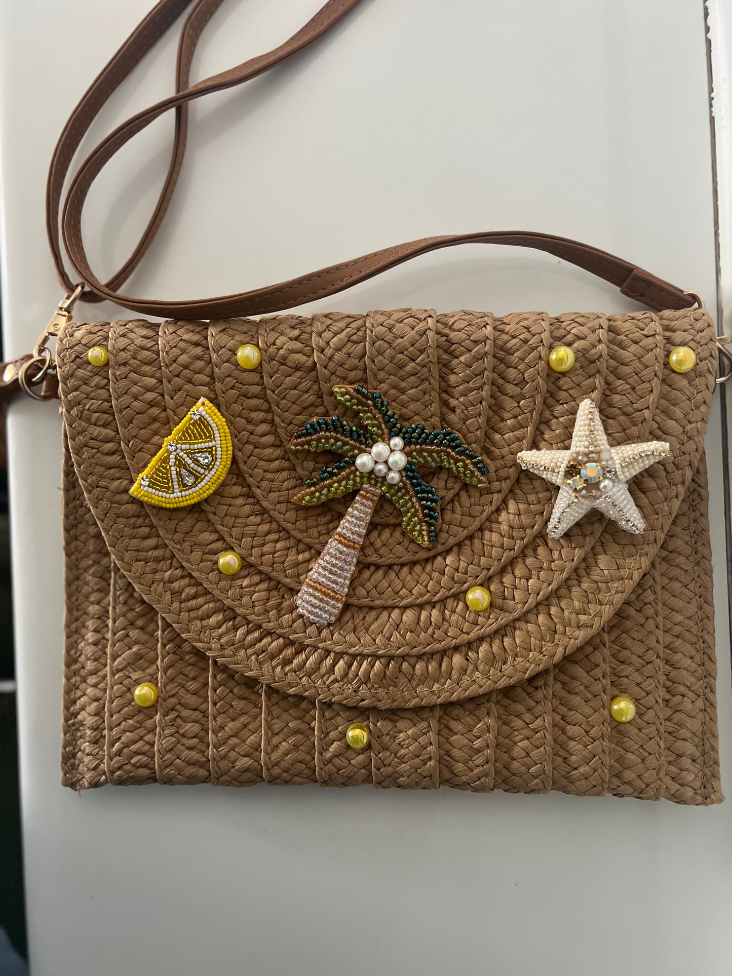 Lemon and Palm Cross Body Bag