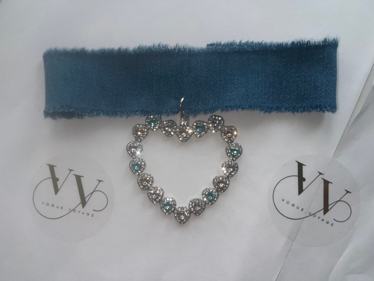 HEART DENIM CHOKER
