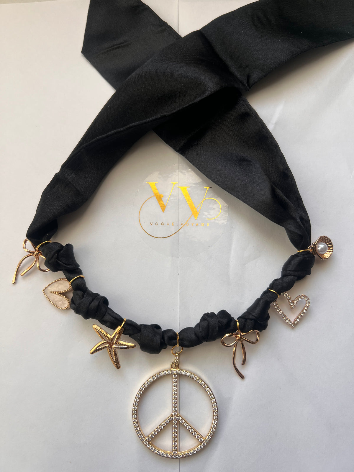 Black & Gold Peace Necklace
