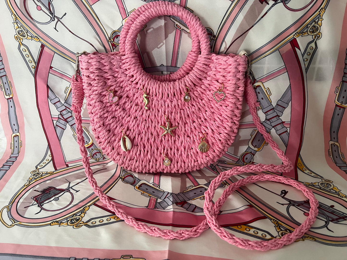 Pink ‘Charmed’ Mini Beach Bag