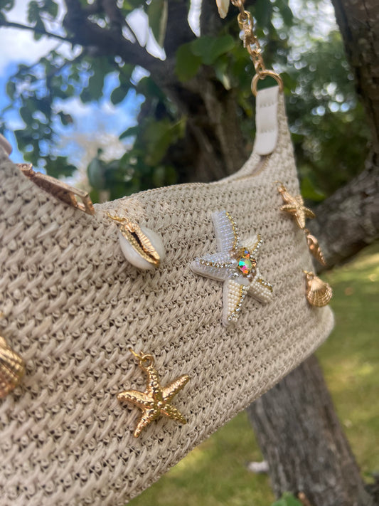 Cream and Gold Charmed Bag