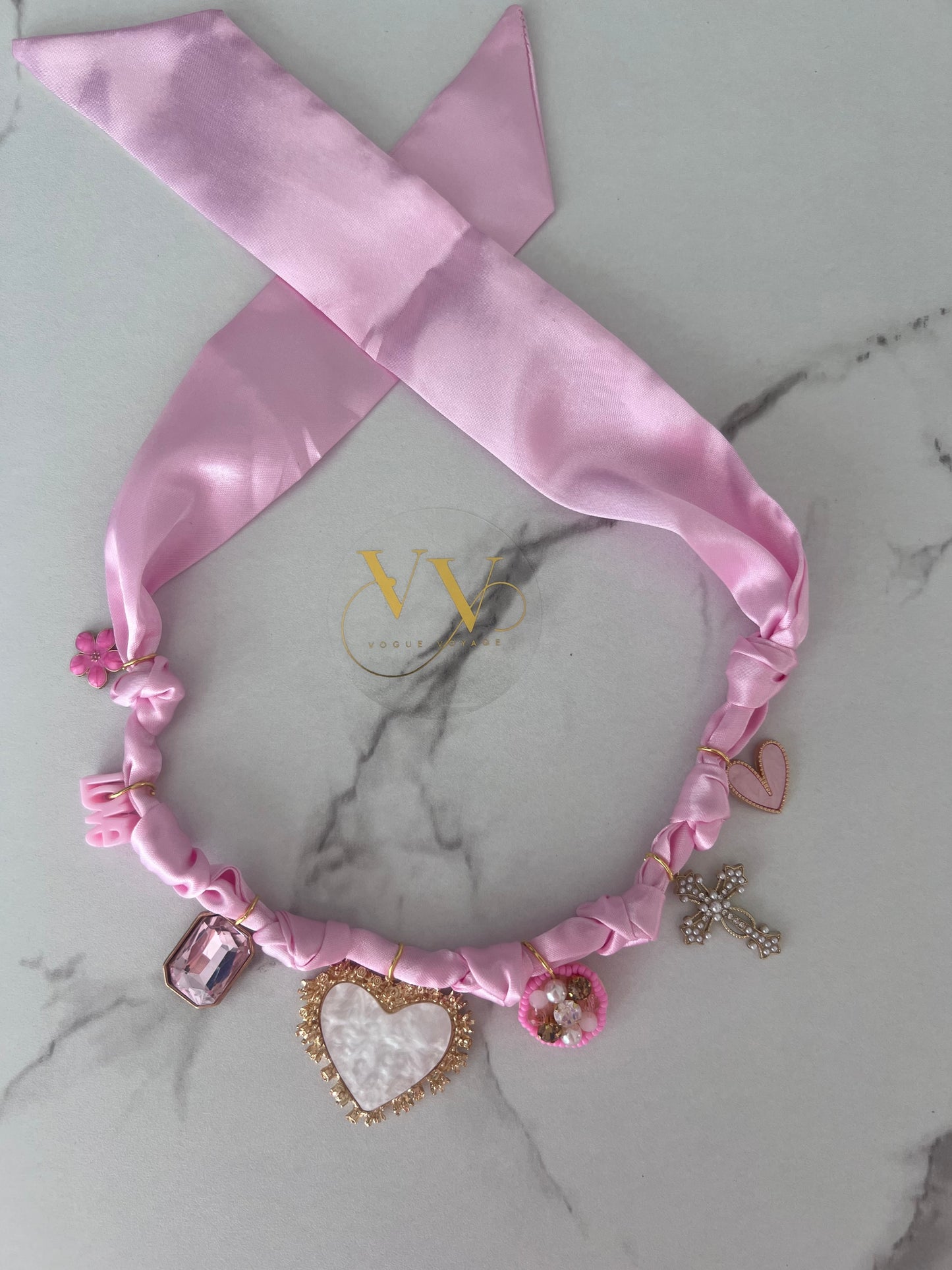 Pink Boho Charm Necklace