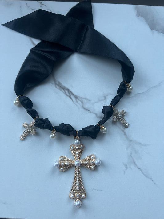 Cross & Pearls Boho Necklace