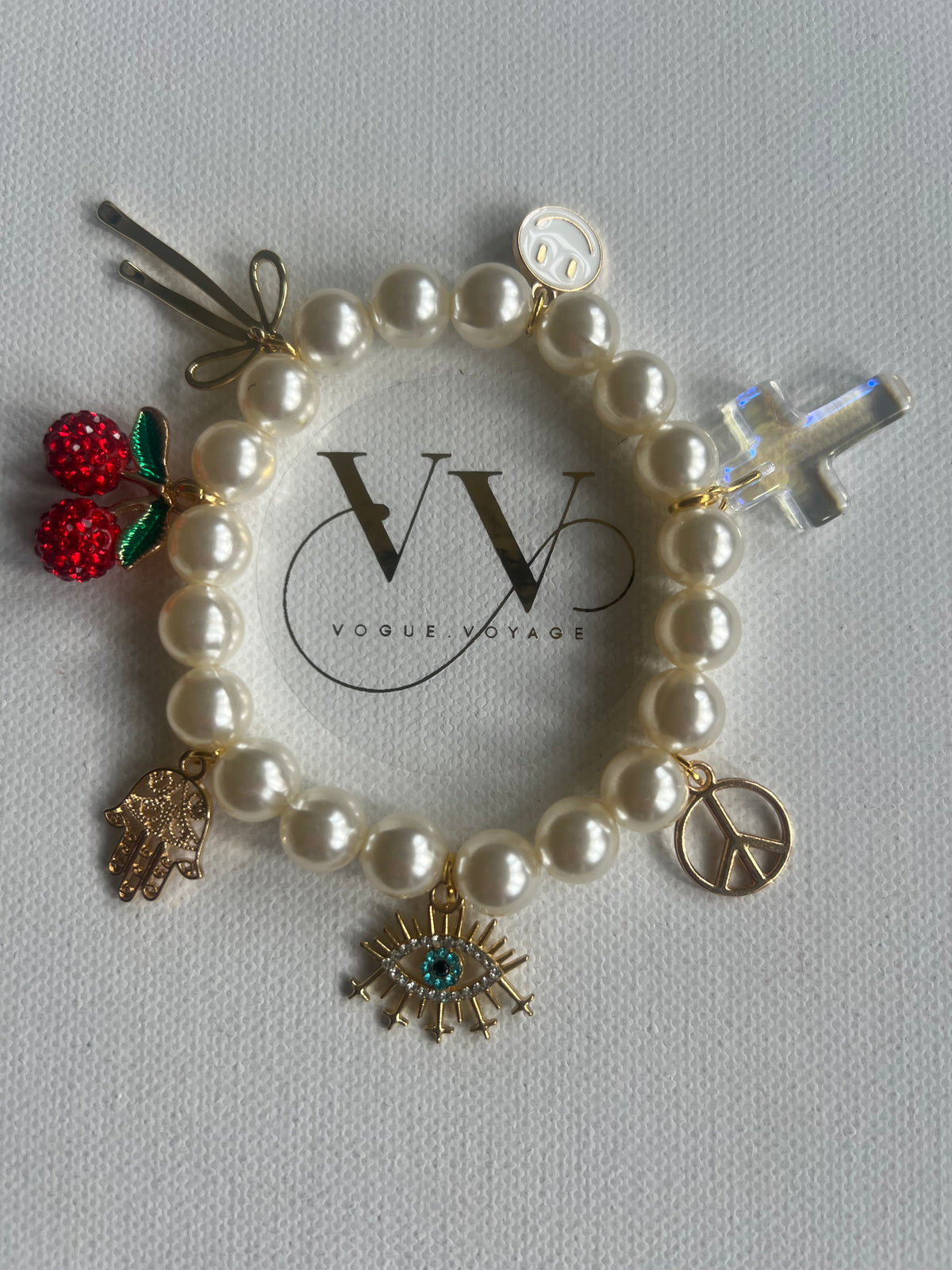 The IBIZA  Pearl Charm Bracelet