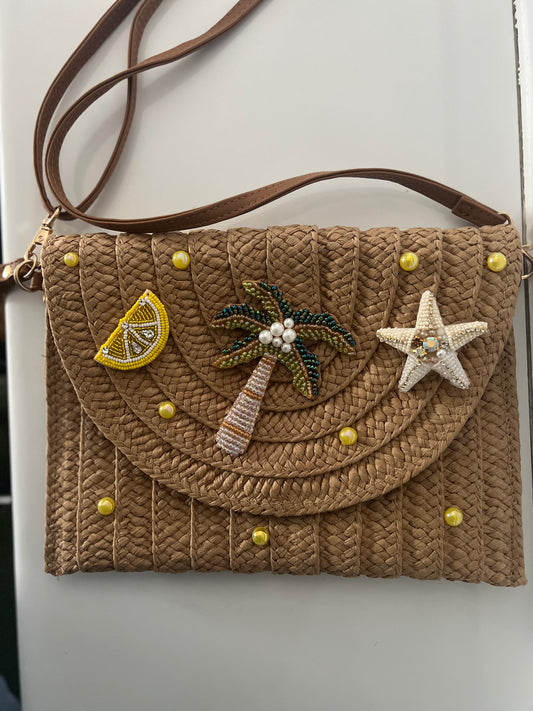 Lemon and Palm Cross Body Bag