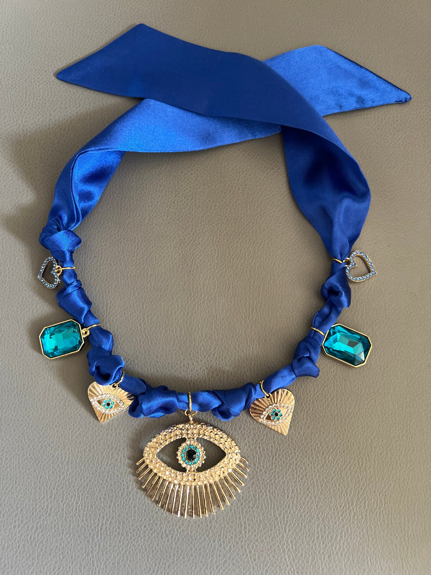 Evil Eye Royal Blue Boho Necklace