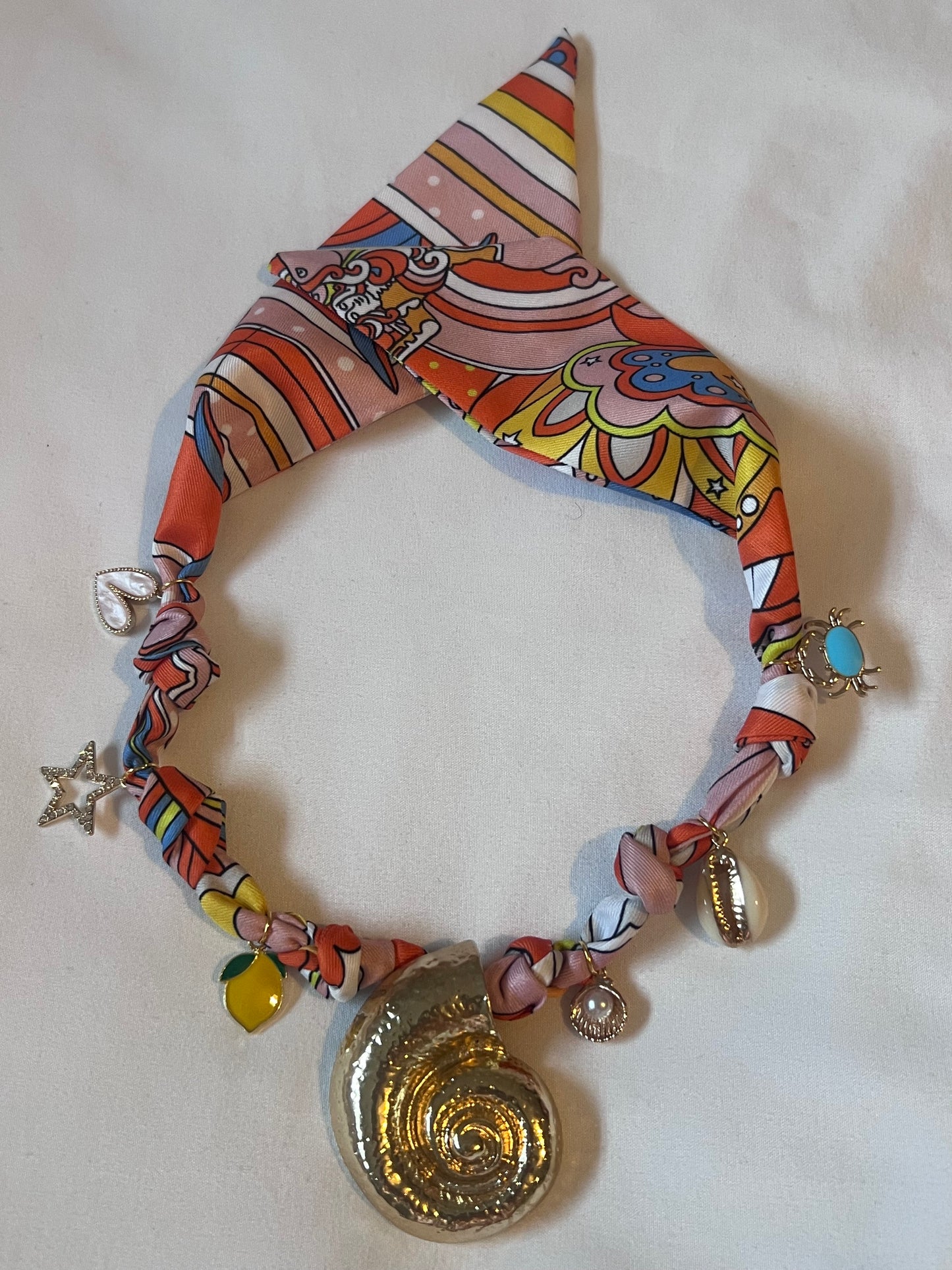 Large shell Pucci Print Necklace