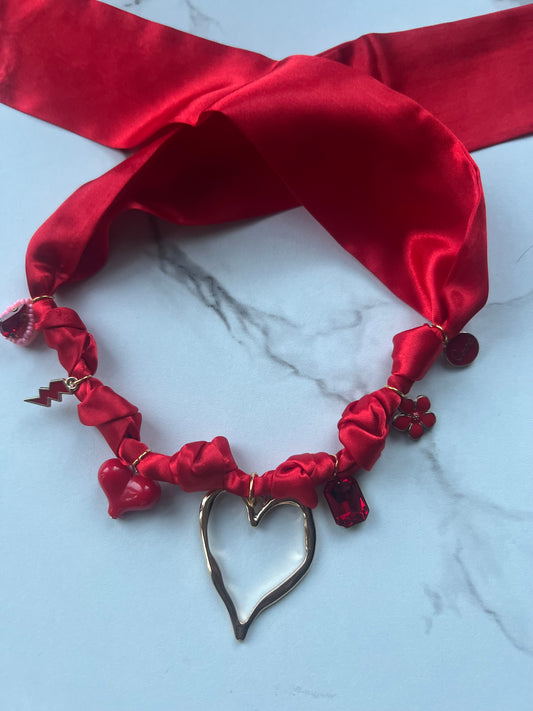 Red Heart Boho Necklace