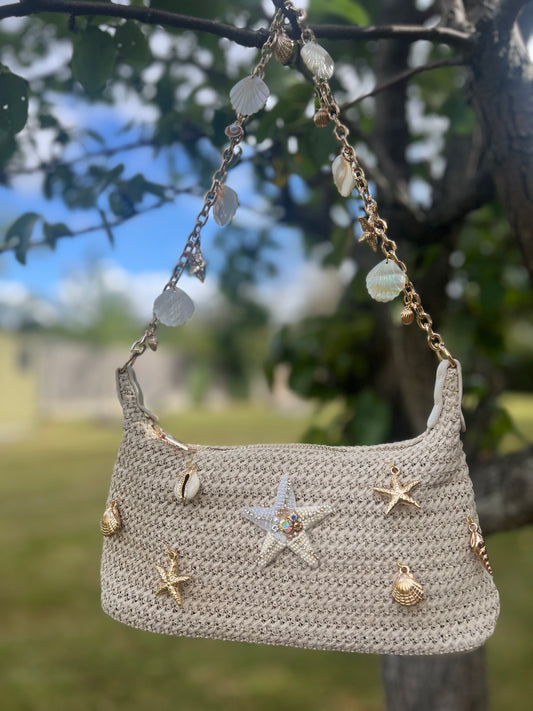 Cream and Gold Charmed Bag