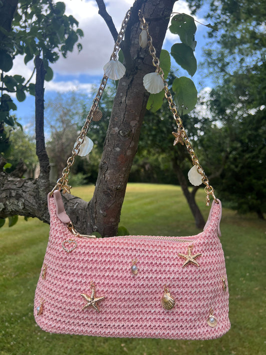 Pink Charmed Shoulder Bag