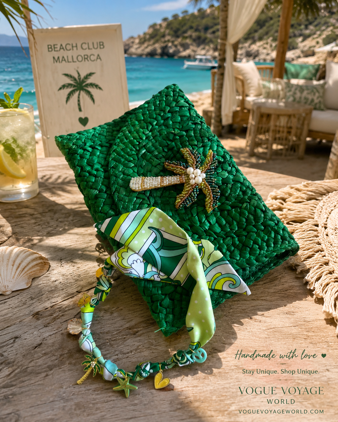 The Emerald Escape  Necklace & clutch Set