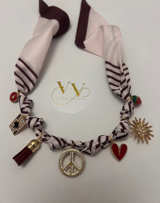BURGUNDY STRIPED PEACE