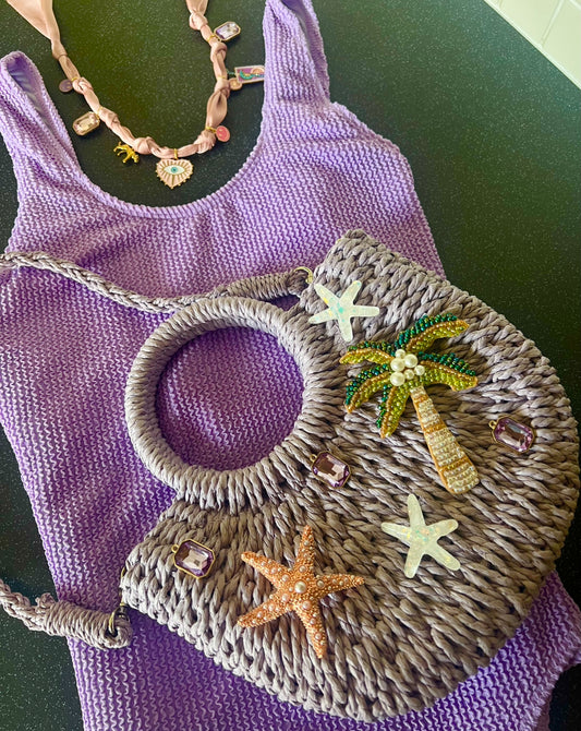 Lilac Mini beach Bag