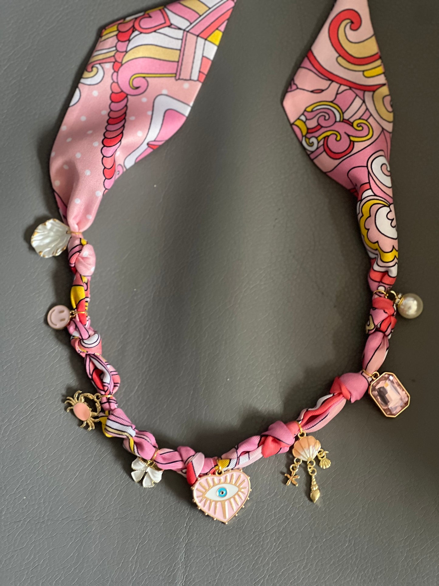 Pink Pucci Style Boho Necklace