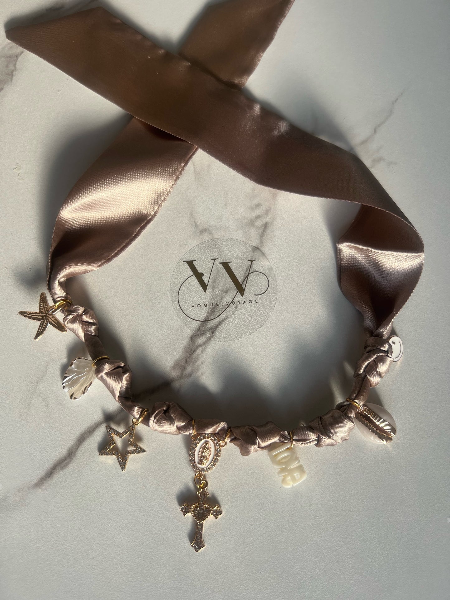 Champagne Cross Boho Necklace