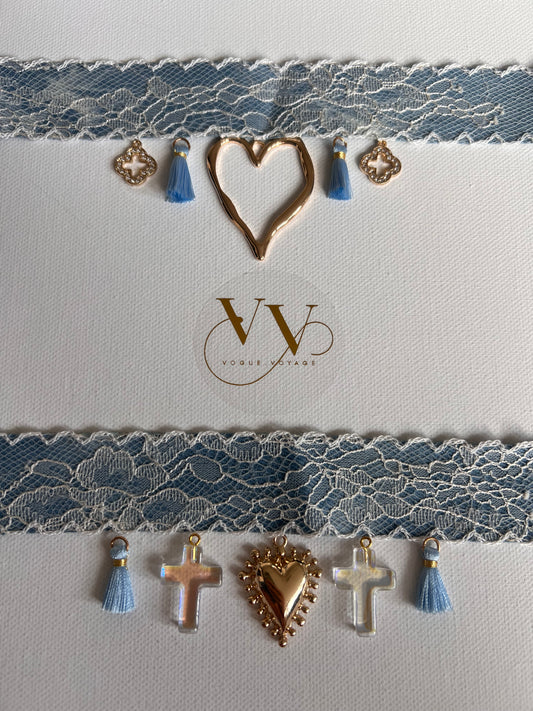 DENIM BLUE LACE CHOKER