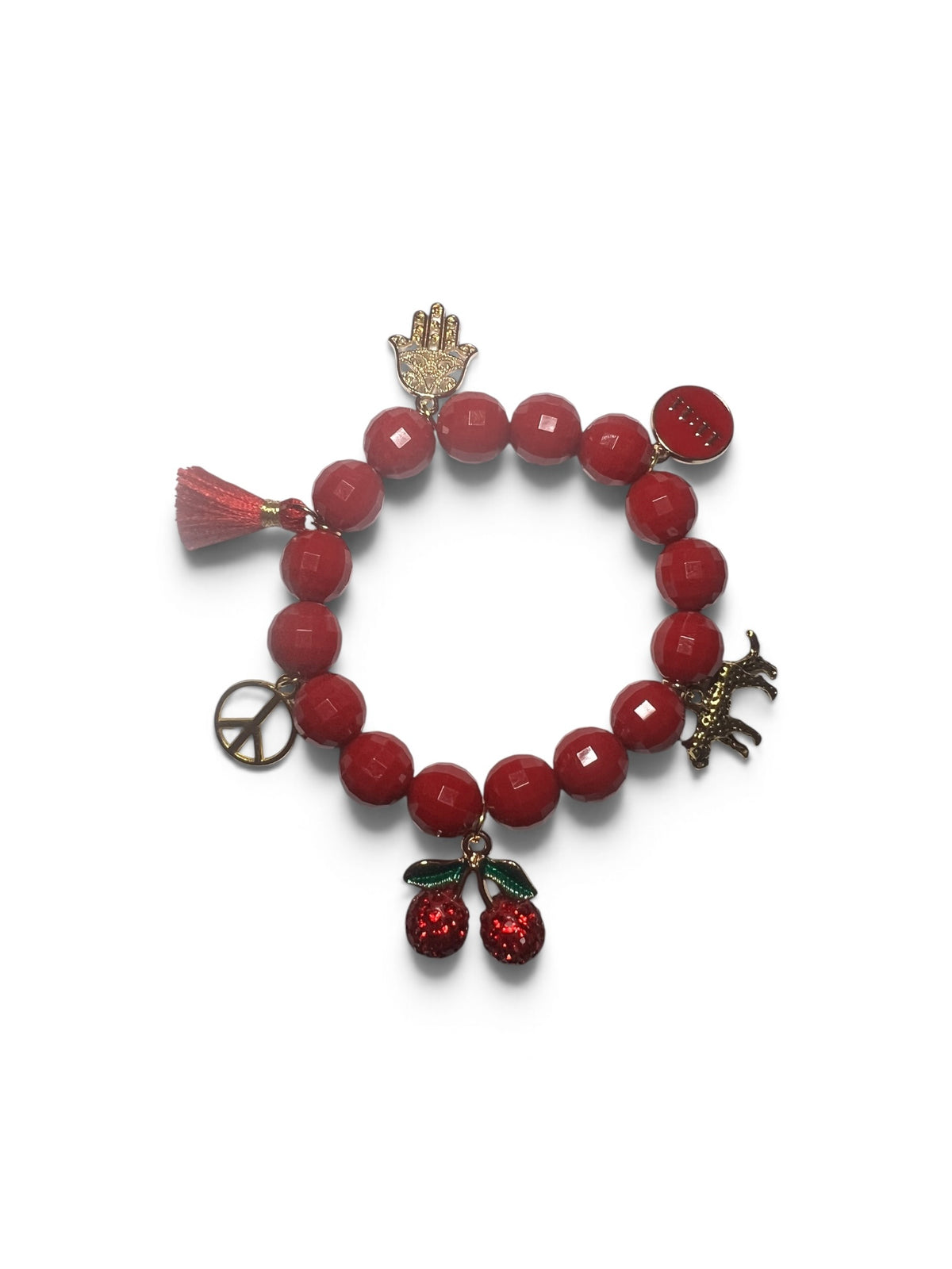 Cherry Love & Peace - Handmade Charm Bracelet