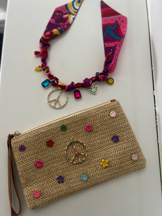 ‘Peace’ Boho Necklace and Pouch Set