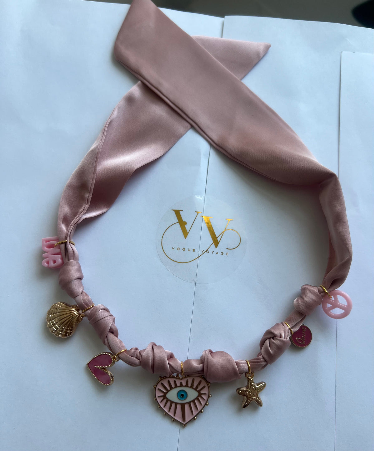Pink Evil Eye Charm Necklace