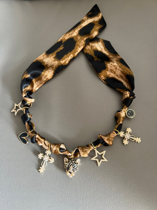 Leopard Print Boho Necklace