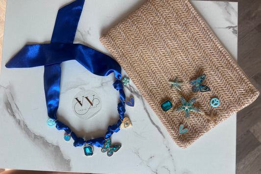 TRUE BLUE NECKLACE & POUCH SET