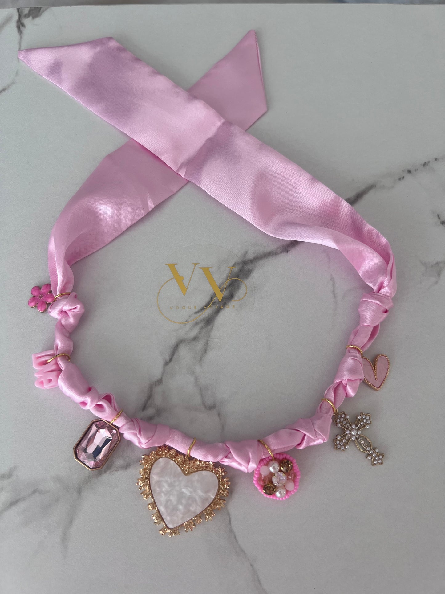 Pink Boho Charm Necklace