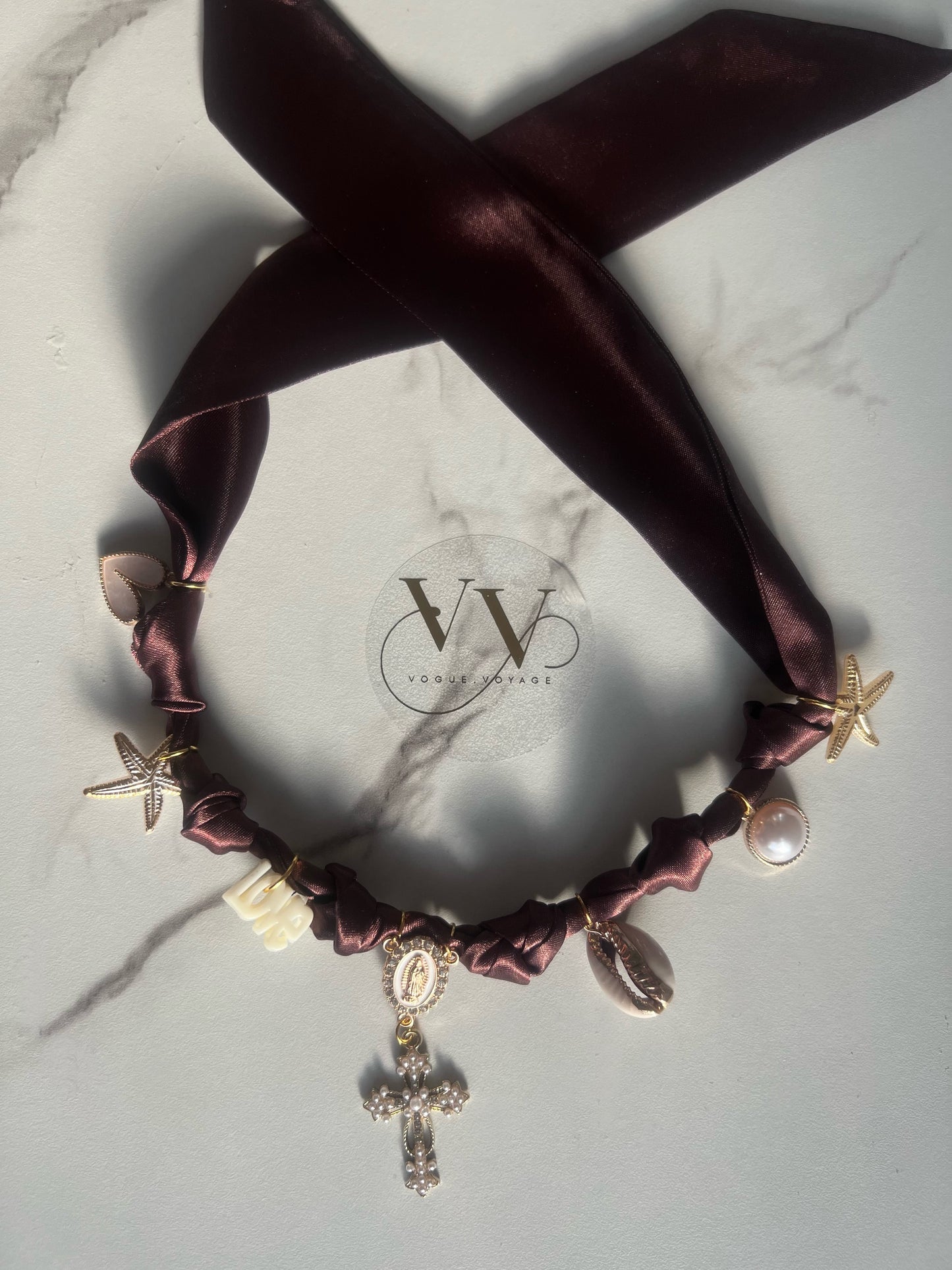 Chocolate Cross Boho Necklace